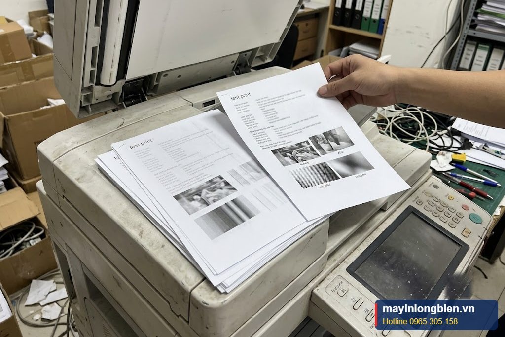 Copy thử nhiều trang để đánh giá máy photocopy cũ Copy thử nhiều trang để đánh giá máy photocopy cũ