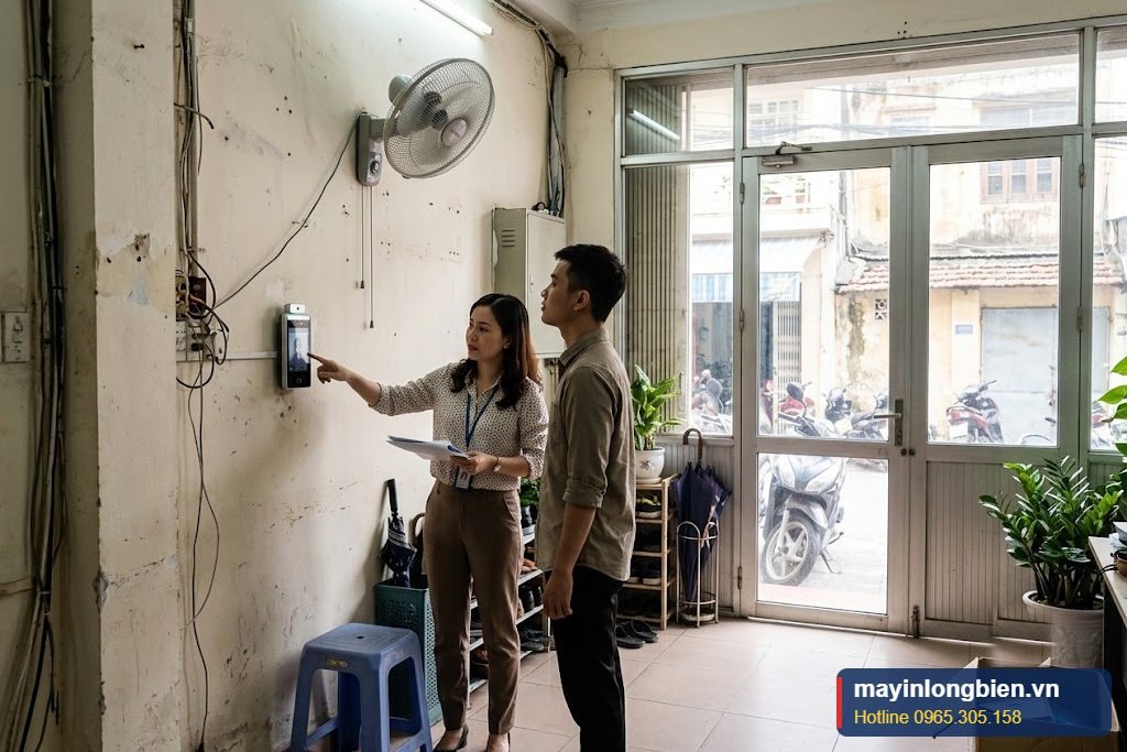 Đăng ký lại khuôn mặt cho nhân viên trên máy chấm công