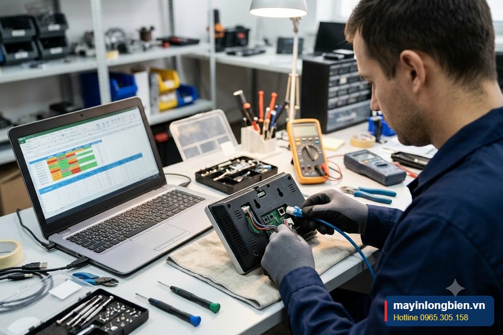 Kết nối máy chấm công với máy tính để tải dữ liệu chấm công