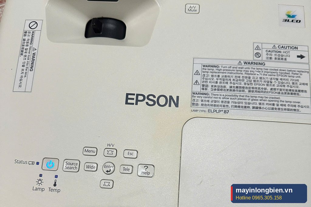 Bảng điều khiển và đèn báo Lamp, Temp trên máy chiếu Epson EB-535W Bảng điều khiển và đèn báo Lamp, Temp trên máy chiếu Epson EB-535W