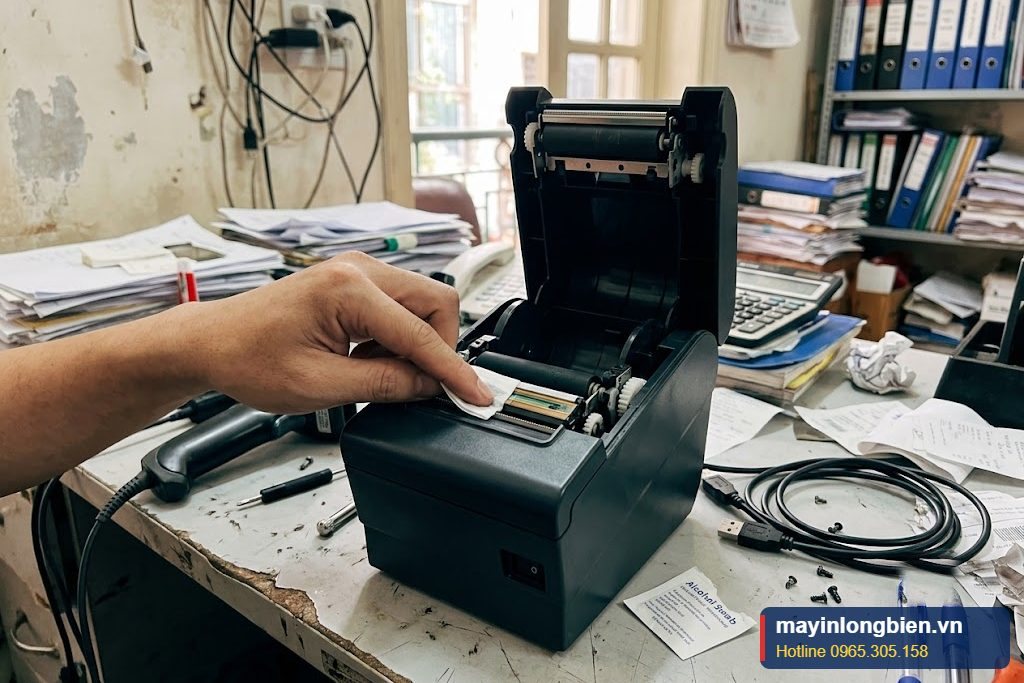 Vệ sinh đầu in nhiệt máy in hóa đơn bằng bút cồn Vệ sinh đầu in nhiệt máy in hóa đơn bằng bút cồn