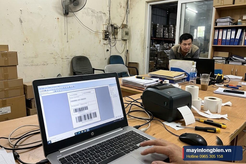 Cài đặt khổ tem, khoảng cách tem trong phần mềm in