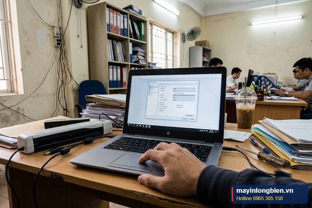 Bật tính năng chống nghiêng, tự cắt viền trong phần mềm scan Bật tính năng chống nghiêng, tự cắt viền trong phần mềm scan