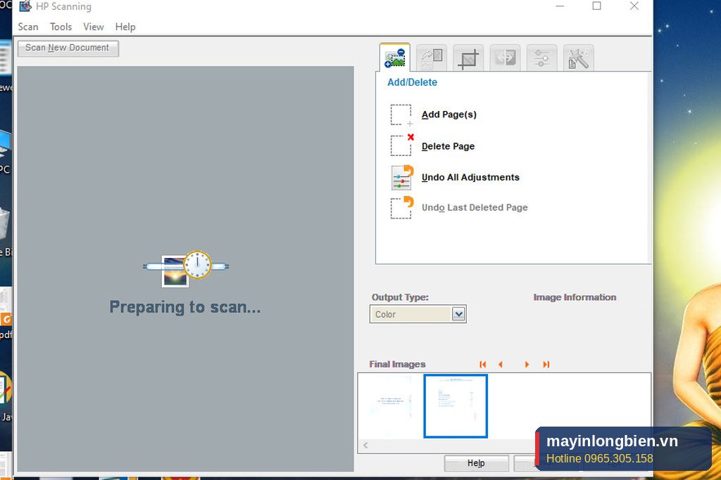 Phần mềm HP Scanning đứng mãi ở màn hình Preparing to scan trên máy tính