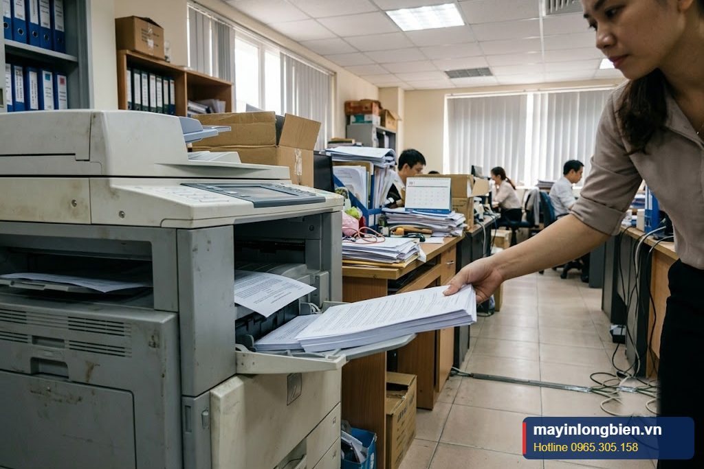 Máy photocopy kéo giấy đều, không kẹt sau khi thay cao su Máy photocopy kéo giấy đều, không kẹt sau khi thay cao su