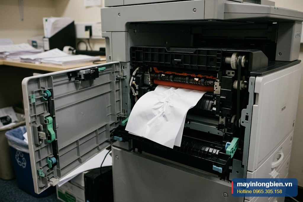 Giấy bị nhăn và kẹt ở cụm sấy máy photocopy