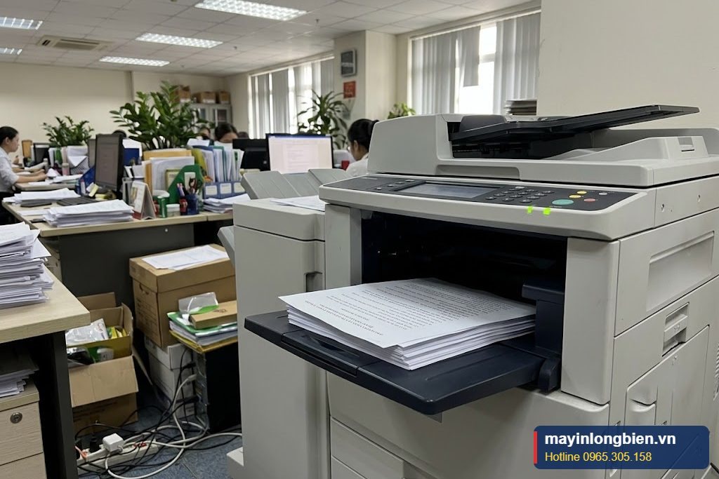 Máy photocopy Kyocera in bình thường sau khi xử lý lỗi báo mực