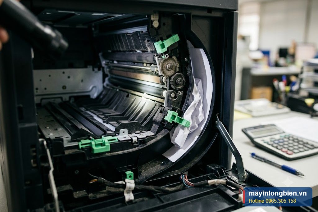 Các vị trí kẹt giấy thường gặp bên trong máy photocopy