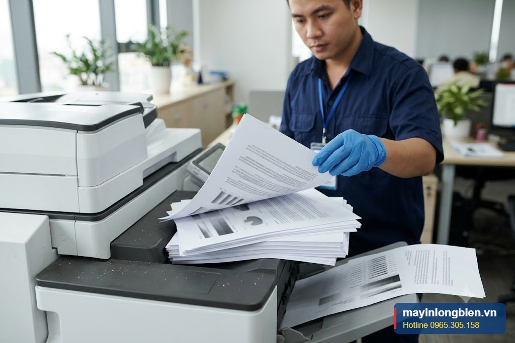 Chạy thử máy photocopy sau khi sửa lỗi cụm sấy