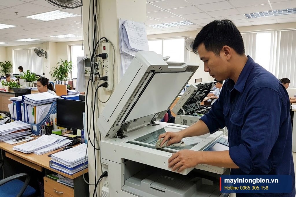 Kỹ thuật lau kính quét và dải kính khe ADF máy photocopy Kỹ thuật lau kính quét và dải kính khe ADF máy photocopy