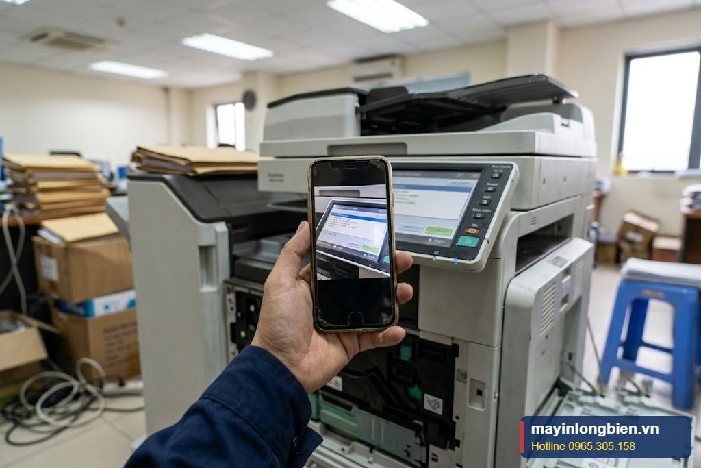 Chụp ảnh mã lỗi máy photocopy gửi kỹ thuật qua điện thoại Chụp ảnh mã lỗi máy photocopy gửi kỹ thuật qua điện thoại