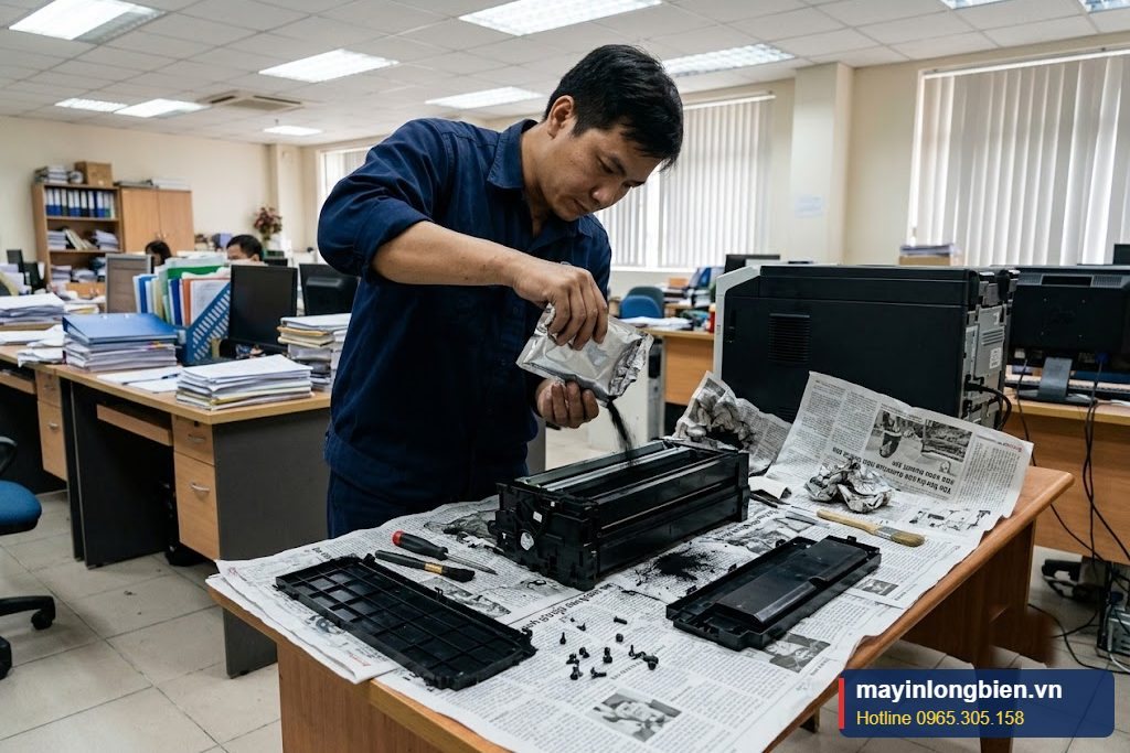 Kỹ thuật đổ từ mới vào cụm từ máy photocopy