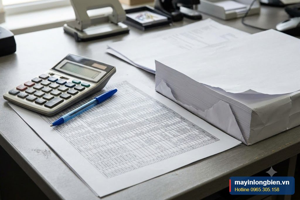 Tính chi phí mỗi bản copy khi so sánh thuê và mua máy