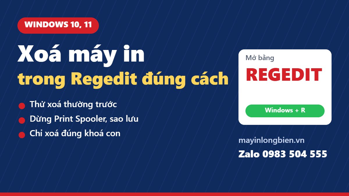 Cách xoá máy in trong Regedit trên Windows 10, 11