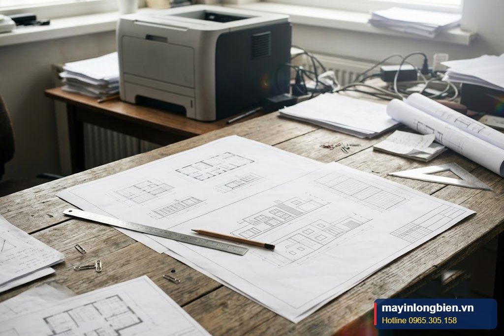 Bản vẽ kỹ thuật khổ A3 vừa in tại văn phòng thiết kế Bản vẽ kỹ thuật khổ A3 vừa in tại văn phòng thiết kế