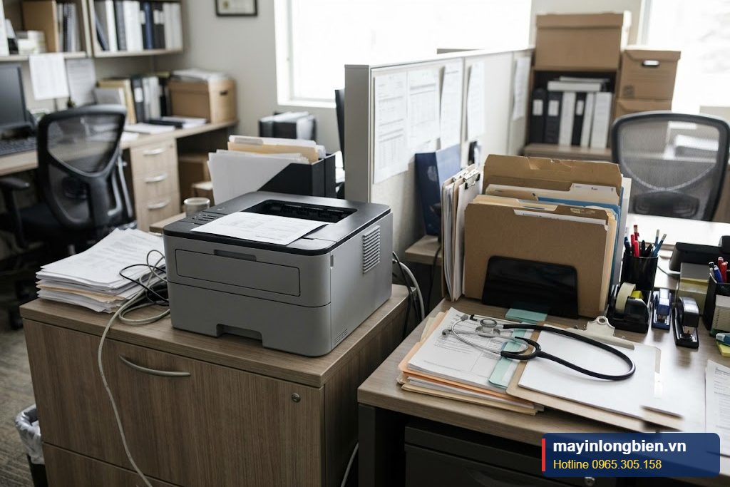 Máy in laser in phiếu kết quả tại phòng khám