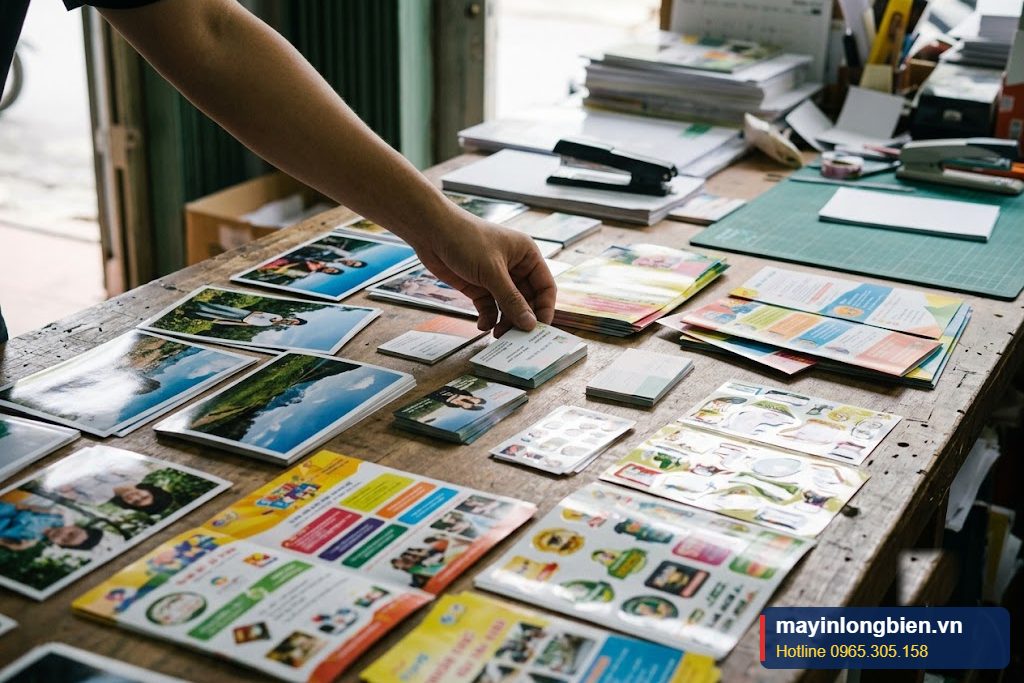 Sản phẩm in màu của cửa hàng: ảnh, decal, thẻ, tờ rơi