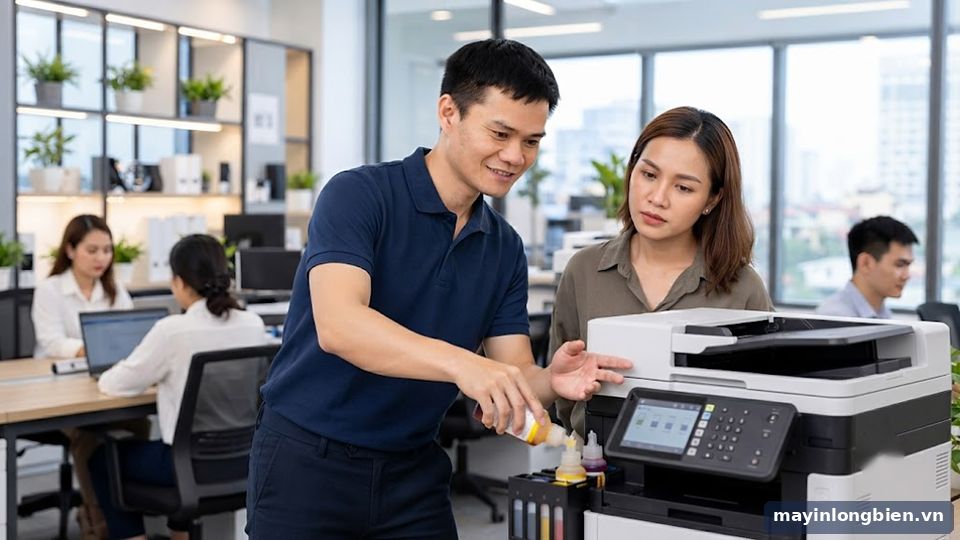 Hướng dẫn theo dõi mức mực sau sửa máy in