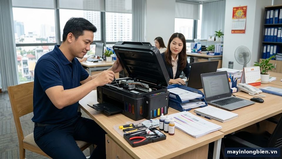 Sửa máy in phun màu tận nơi tại văn phòng