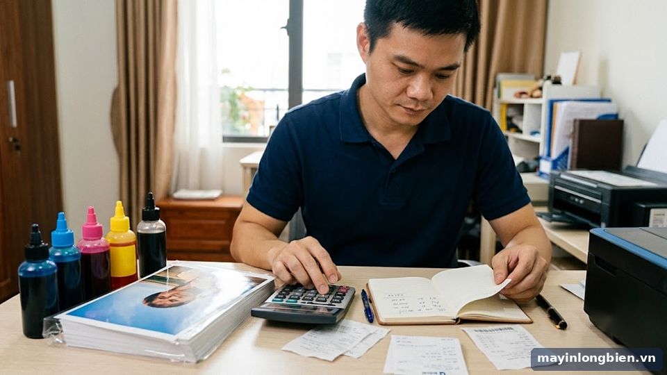 tính chi phí mực khi mua máy in phun màu