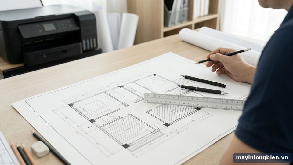 Bản vẽ kỹ thuật in bằng máy in phun màu A3 Bản vẽ kỹ thuật in bằng máy in phun màu A3