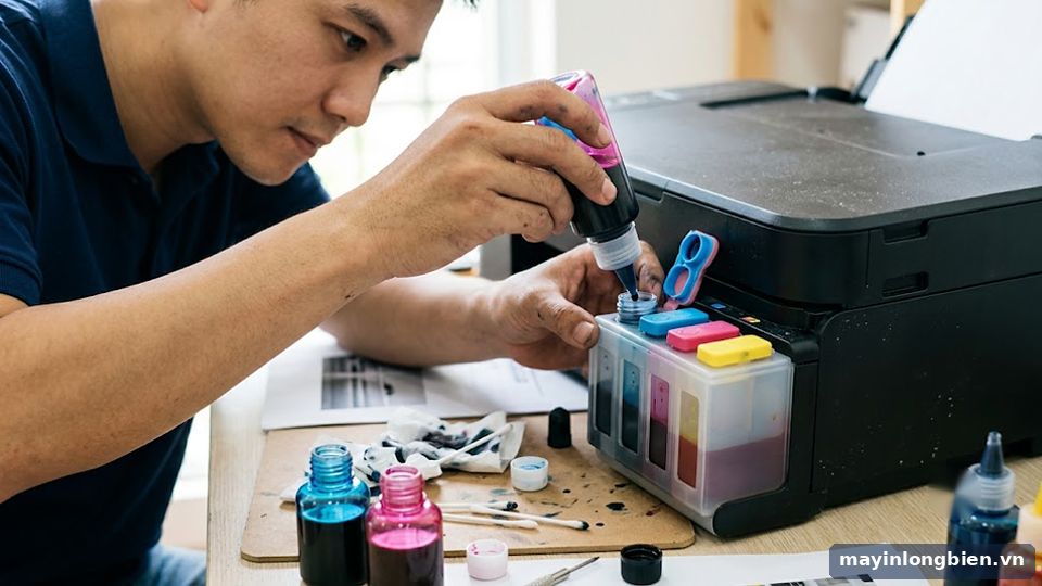 Đổ mực máy in phun màu tiết kiệm cho sinh viên