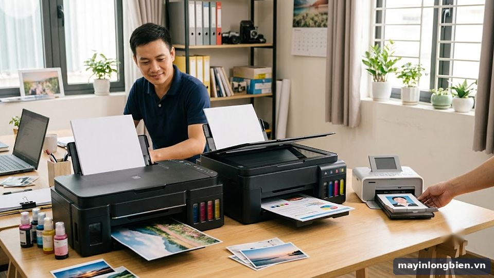So sánh máy in ảnh thẻ phun 6 màu, 4 màu và máy in nhiệt