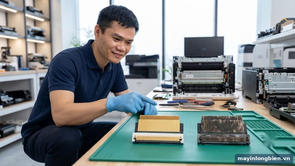 Nhận biết linh kiện máy in chuẩn qua chân tiếp xúc Nhận biết linh kiện máy in chuẩn qua chân tiếp xúc