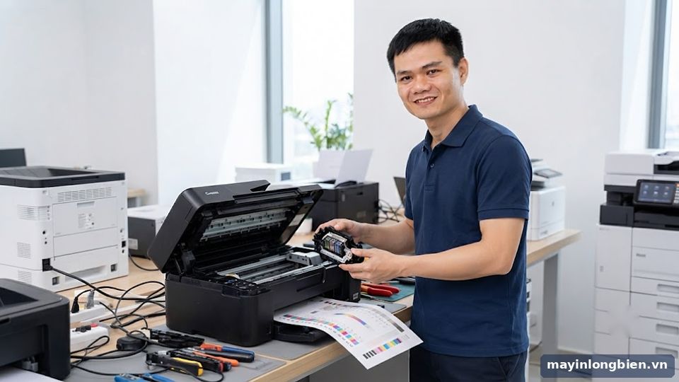 Test linh kiện máy in trước khi giao khách Test linh kiện máy in trước khi giao khách