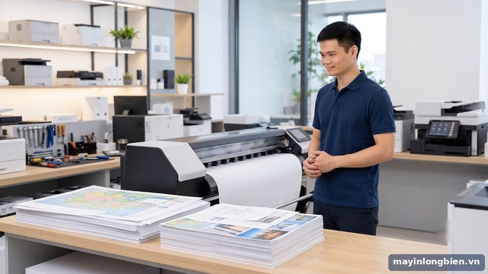 Máy in phun màu chạy ổn định với linh kiện đúng mã Máy in phun màu chạy ổn định với linh kiện đúng mã