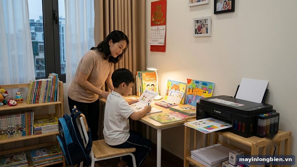 Máy in phun màu cho gia đình có con đi học