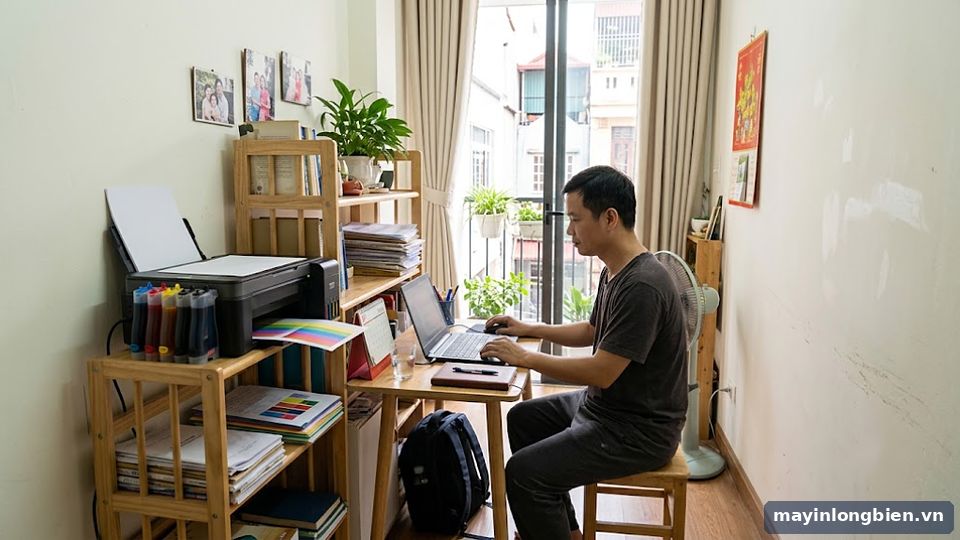 Máy in phun màu gọn cho nhà phố Đống Đa