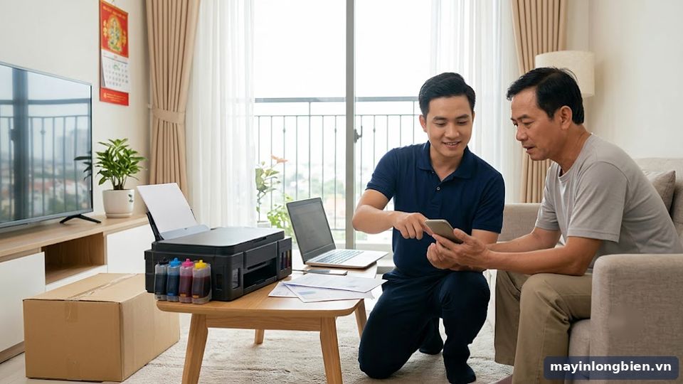 Hỗ trợ kết nối Wi-Fi máy in tại nhà khách