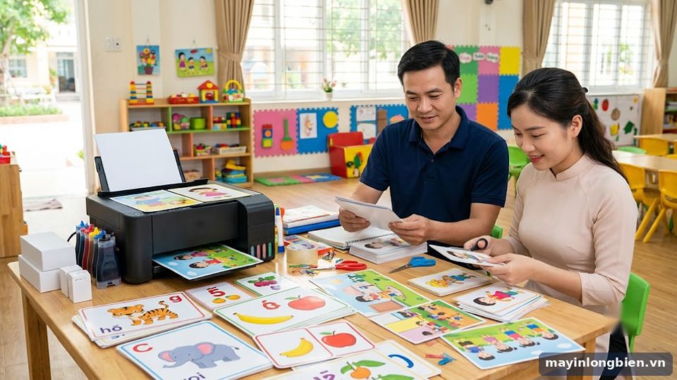 Máy in phun màu in học liệu cho giáo viên mầm non Máy in phun màu in học liệu cho giáo viên mầm non