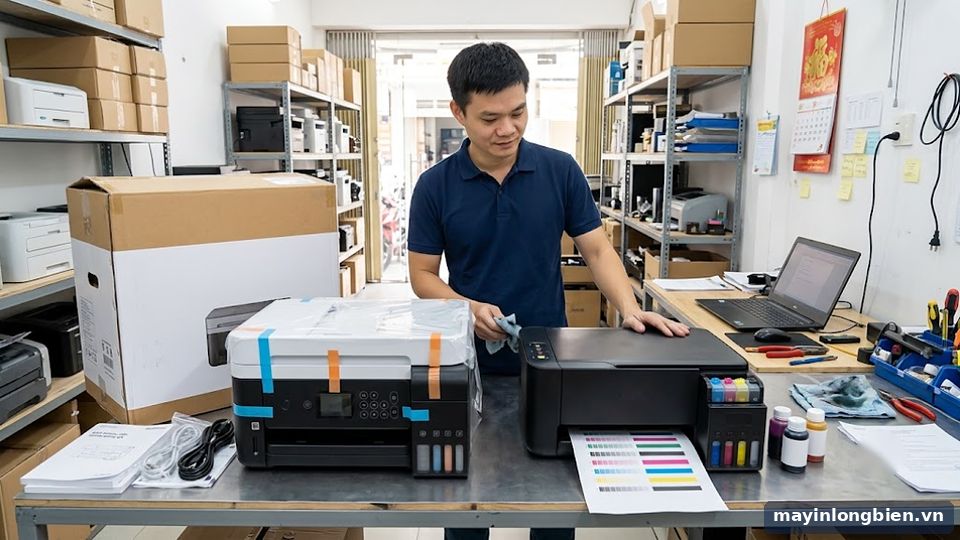 So sánh máy in phun màu mới và máy cũ đã kiểm tra