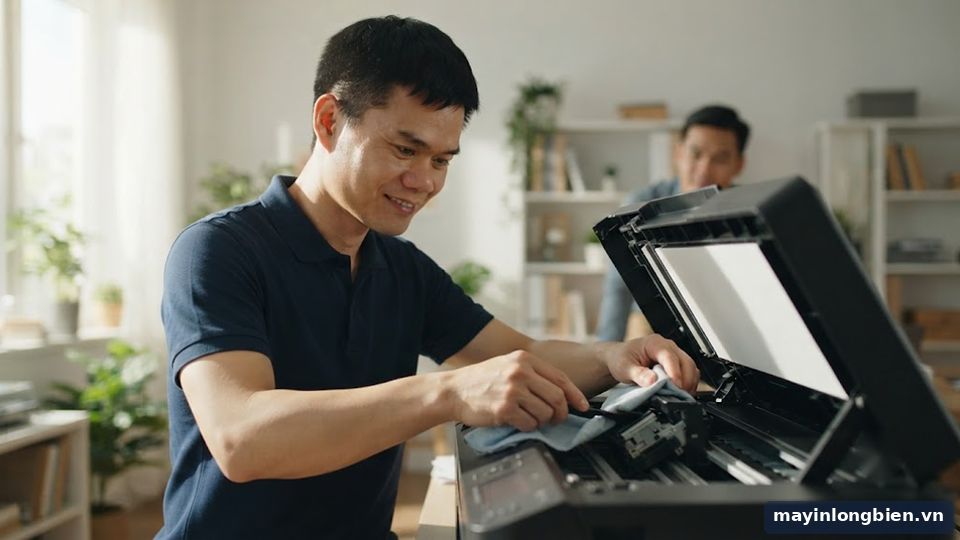 Bảo dưỡng máy in phun màu đặt trong căn hộ
