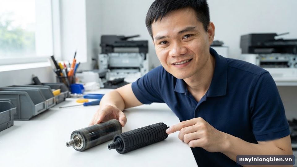 Cao su kéo giấy cũ bị mòn và cao su mới