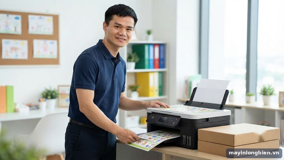 Máy in phun màu kéo giấy ổn định sau khi thay cao su