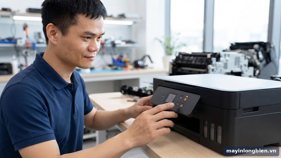 Máy in Epson nháy đèn báo đầy mực thải