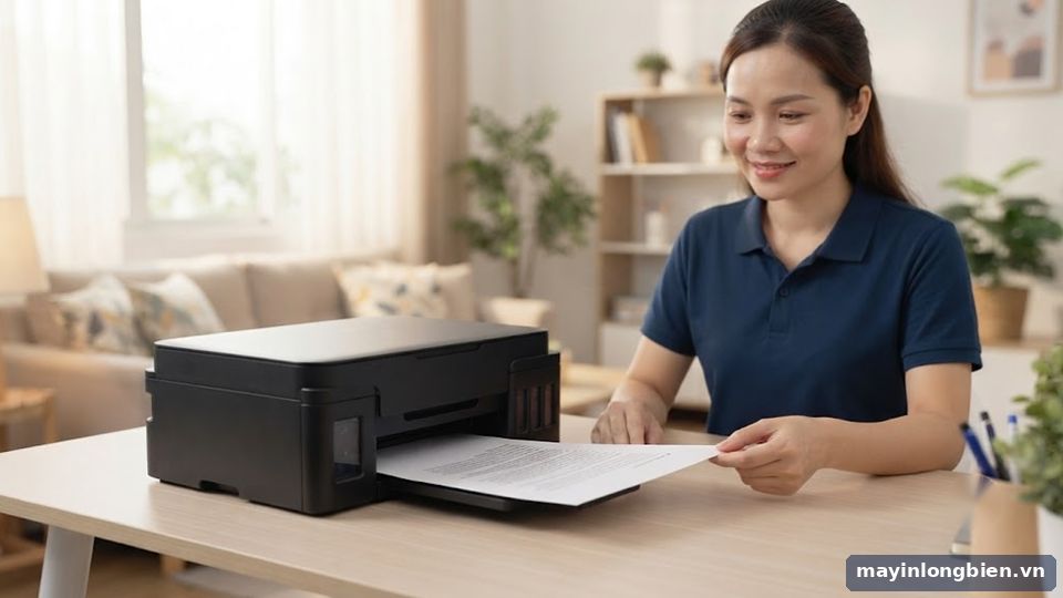 Máy in phun màu in đều màu đen sau khi thay cáp