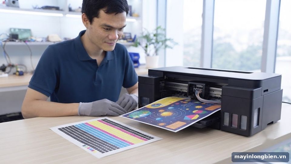 Máy in Epson A3 in đủ màu sau khi thay cụm hút Máy in Epson A3 in đủ màu sau khi thay cụm hút