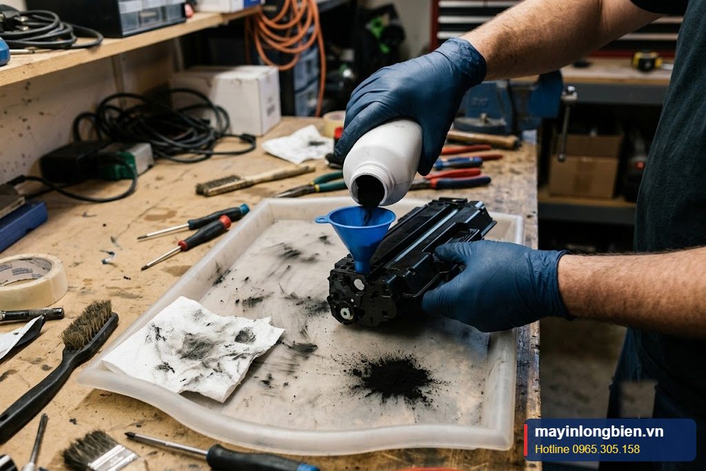 Kỹ thuật đổ mực hộp mực máy in laser Kỹ thuật đổ mực hộp mực máy in laser