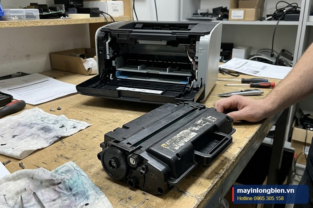 Hộp mực máy in Canon 2900 sau khi đổ mực