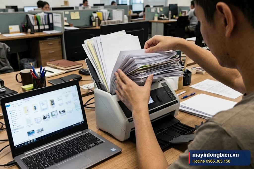 Nhân viên văn phòng scan hồ sơ, chứng từ Nhân viên văn phòng scan hồ sơ, chứng từ