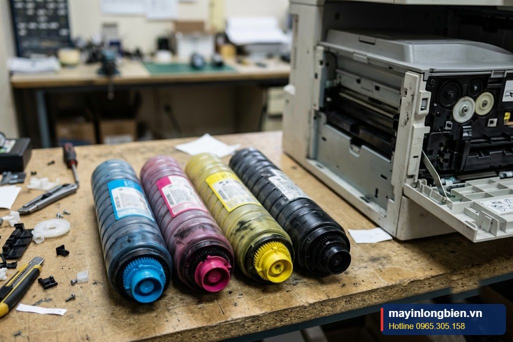 Bộ hộp mực màu CMYK của máy photocopy màu Bộ hộp mực màu CMYK của máy photocopy màu