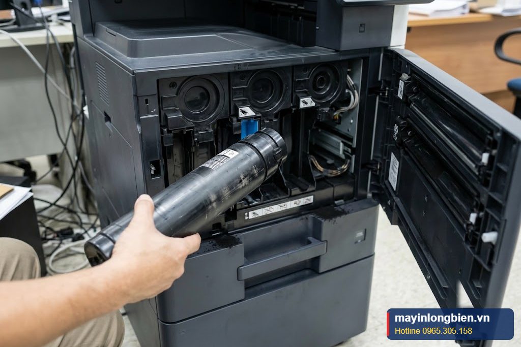 Hộp mực máy photocopy chuẩn bị thay Hộp mực máy photocopy chuẩn bị thay