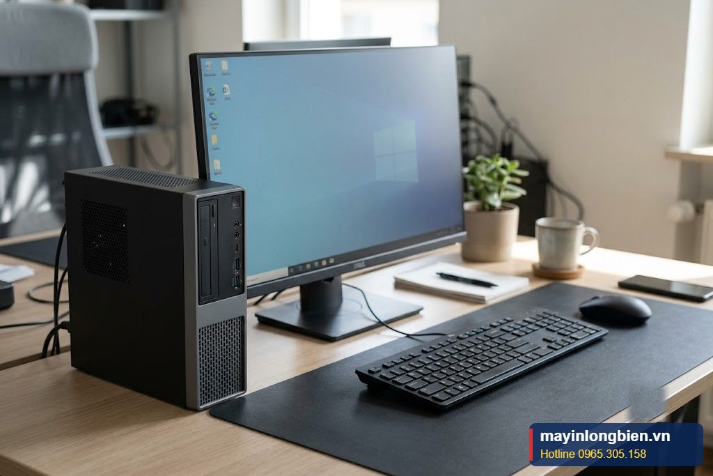 Máy tính đồng bộ mini gọn gàng dưới bàn làm việc Máy tính đồng bộ mini gọn gàng dưới bàn làm việc