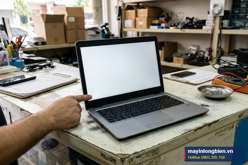 Kiểm tra màn hình laptop bằng nền màu trắng để tìm điểm chết