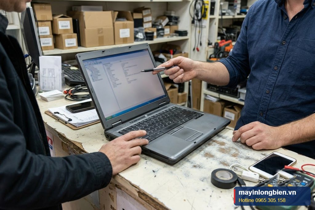 Kiểm tra laptop cũ trước khi mua tại cửa hàng