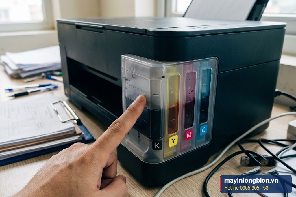 Bình mực máy in phun vẫn còn nhiều mực nhưng máy báo hết Bình mực máy in phun vẫn còn nhiều mực nhưng máy báo hết